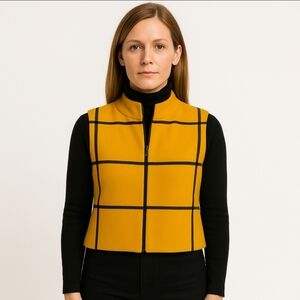 Earl Rutenberg Yellow 90s Vintage Taxi Cab Fleece Vest Size Sm